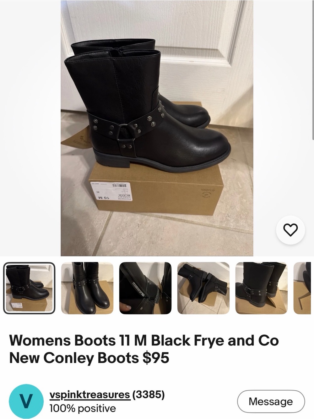 Womens Boots 11 M Black Frye and Co New Conley Boots $95